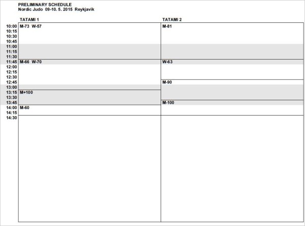 Schedule 10 May 15